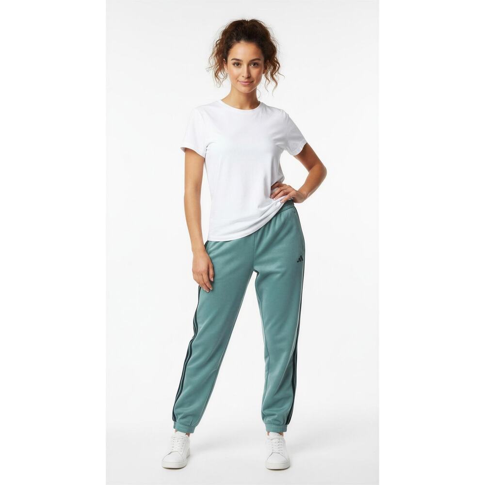 adidas Women's Pockets High-Rise Elastic-Waist Pants Green Size XL